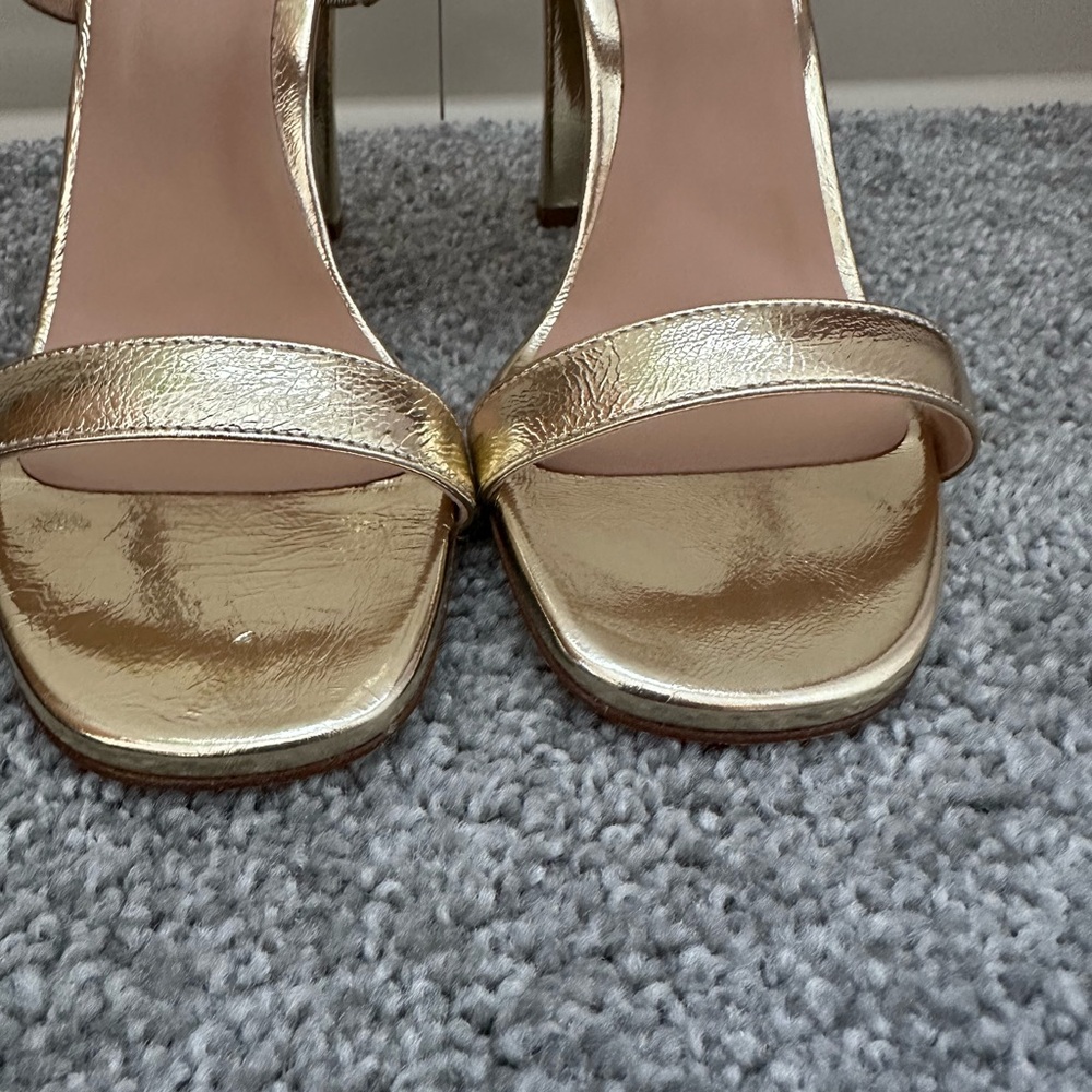 Inez Gold Women's Block Heel Sandals 7.5 NWOT - Picture 3 of 8